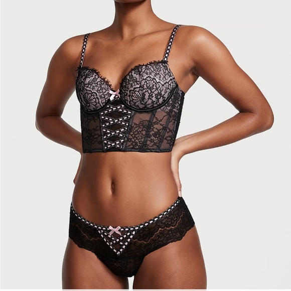 Victorias Secret Heritage Lightly Lined Dream Angels Ribbon Slot Bra Top M-DD - Picture 3 of 7